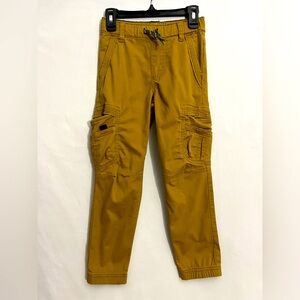 Wrangler boys gamer cargo pants brown elastic waist pull string size 7slim